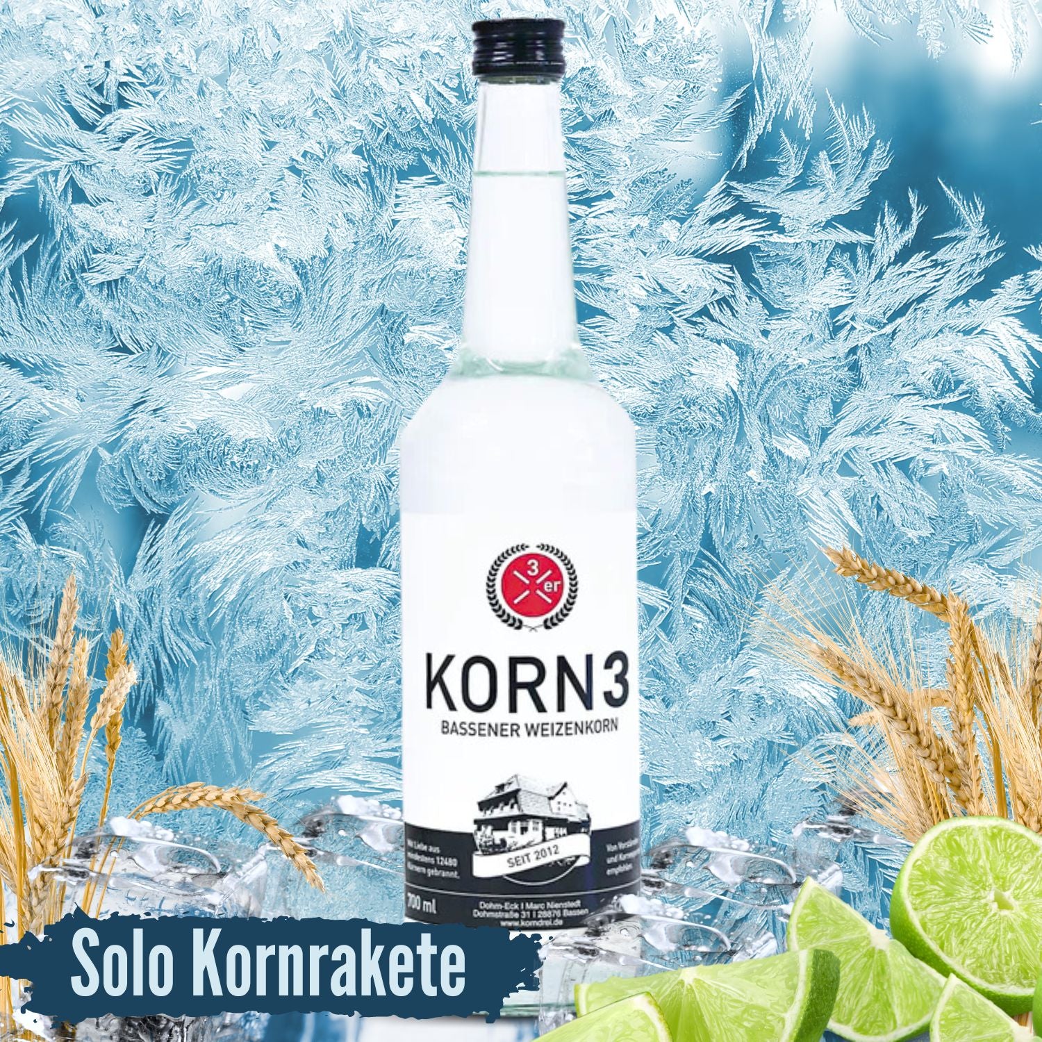 KORN 3 - Bassener Weizenkorn I 1 Flasche I Solo Kornrakete